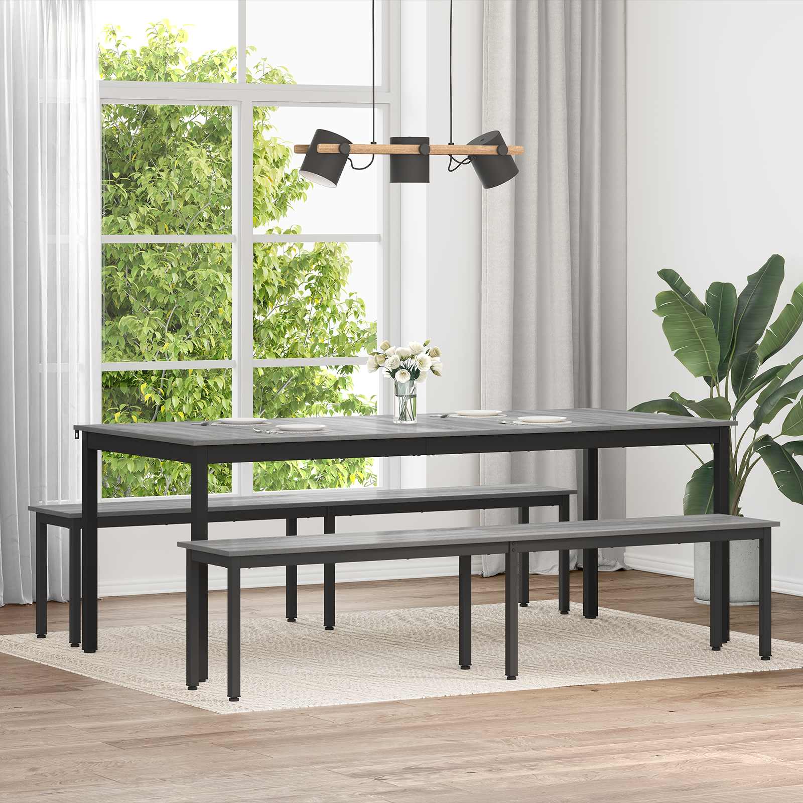 παγκάκι Γκρίζο Σονομα 200 x 35 x 45 εκ Επεξεργασμένο ξύλο - Pakobazaar