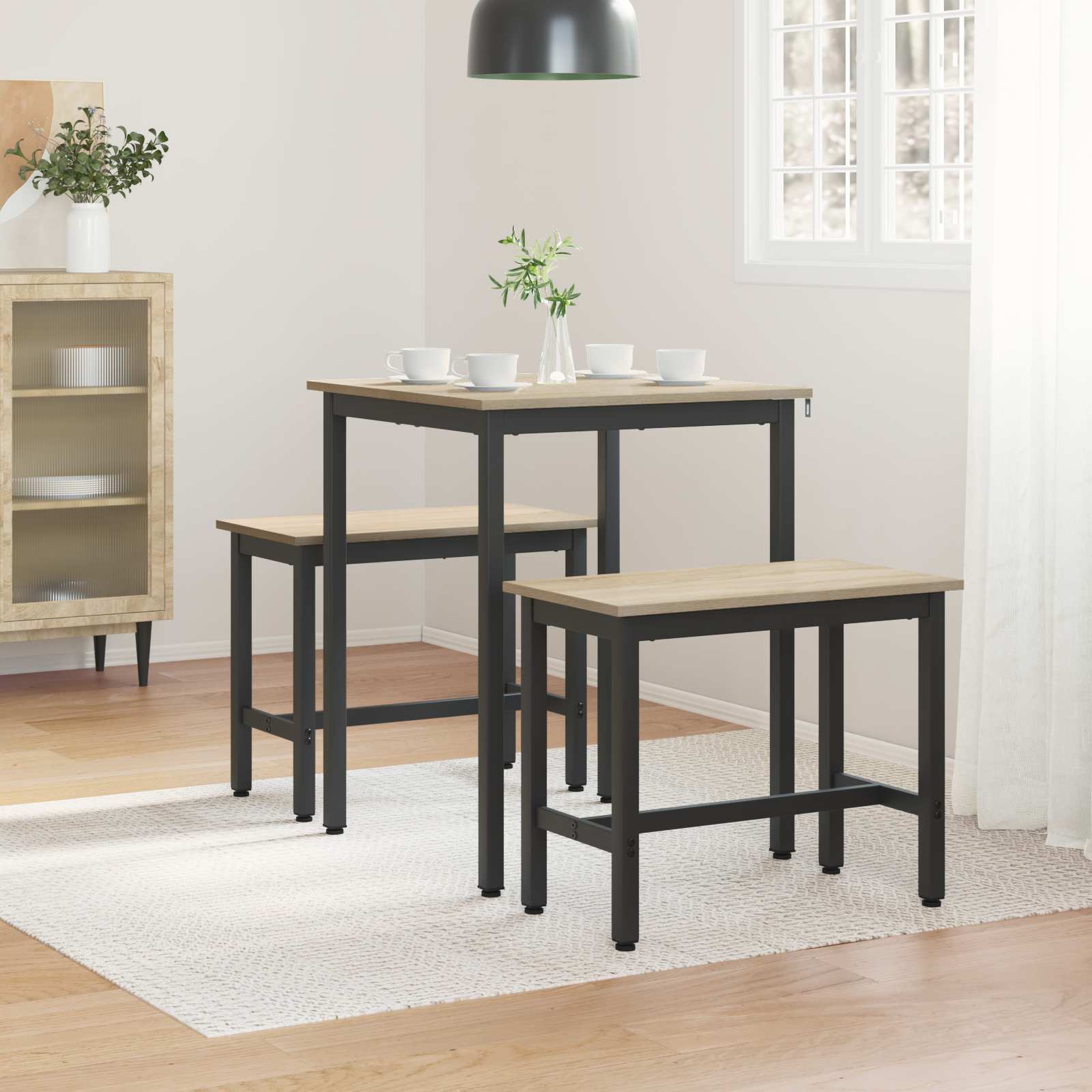 Τραπεζαρίες 60 x 60 x 75 cm ΜΕΤΑΛΛΟ τετράγωνο - Pakobazaar