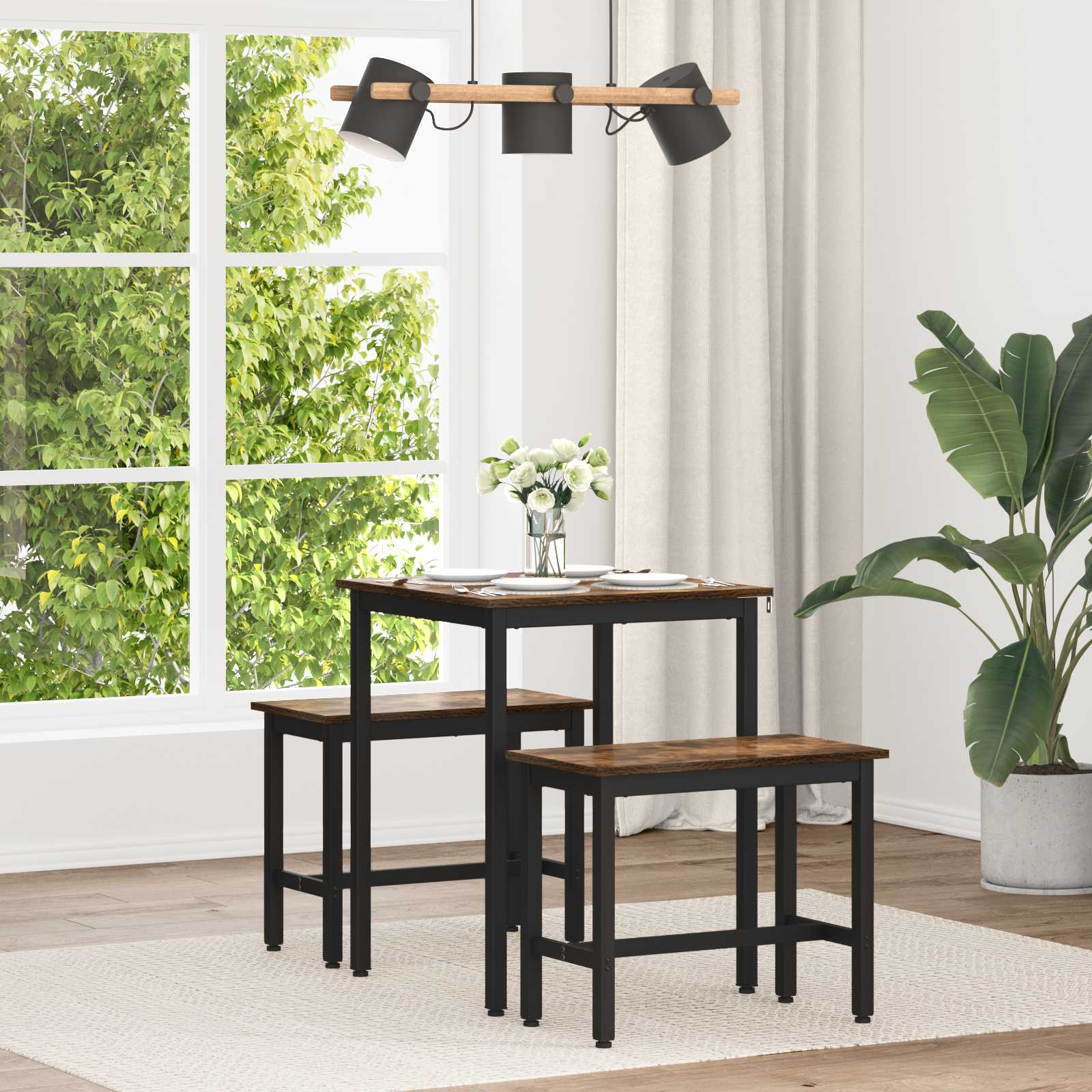 Τραπεζαρίες 60 x 60 x 75 cm ΜΕΤΑΛΛΟ - Pakobazaar