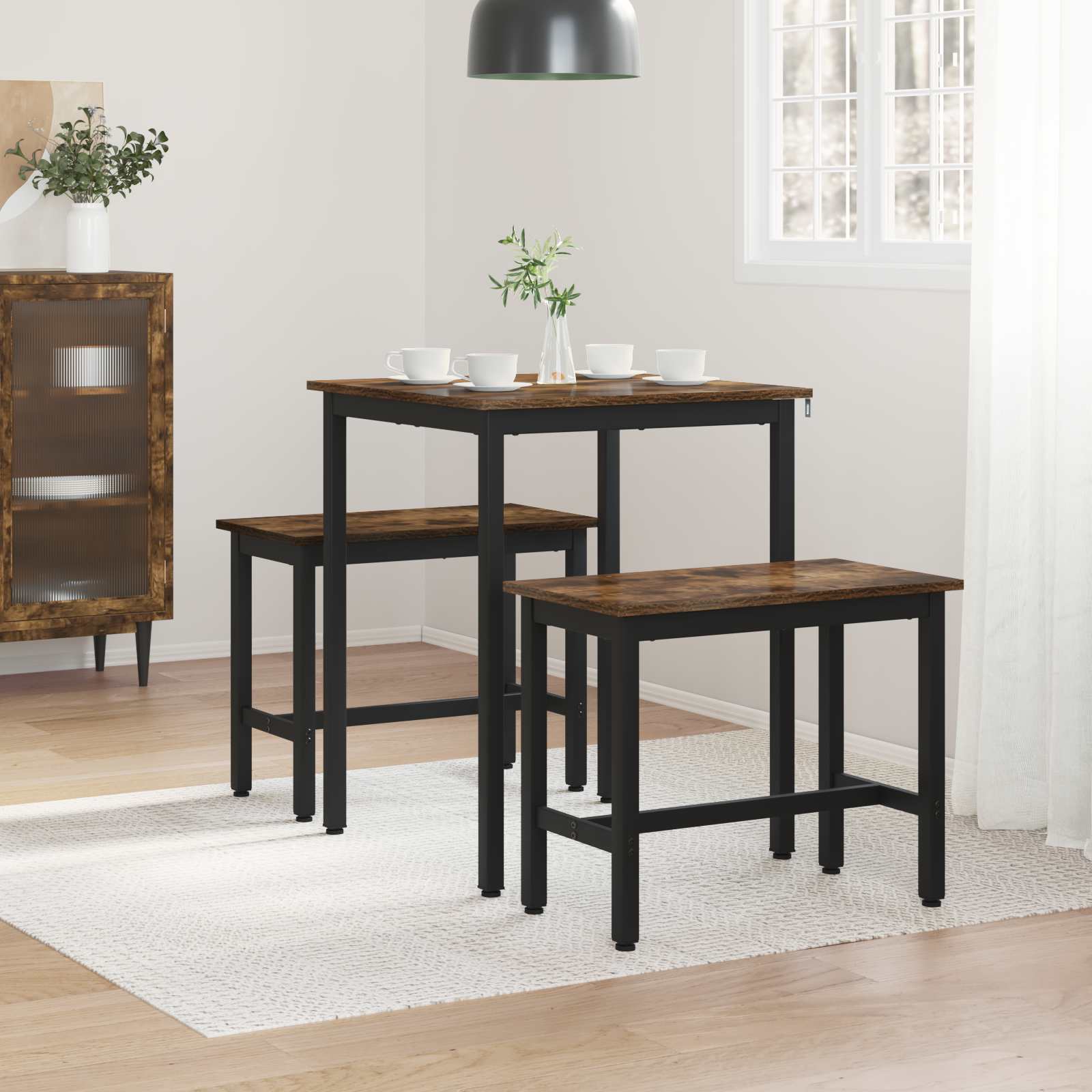Τραπεζαρίες 60 x 60 x 75 cm ΜΕΤΑΛΛΟ τετράγωνο