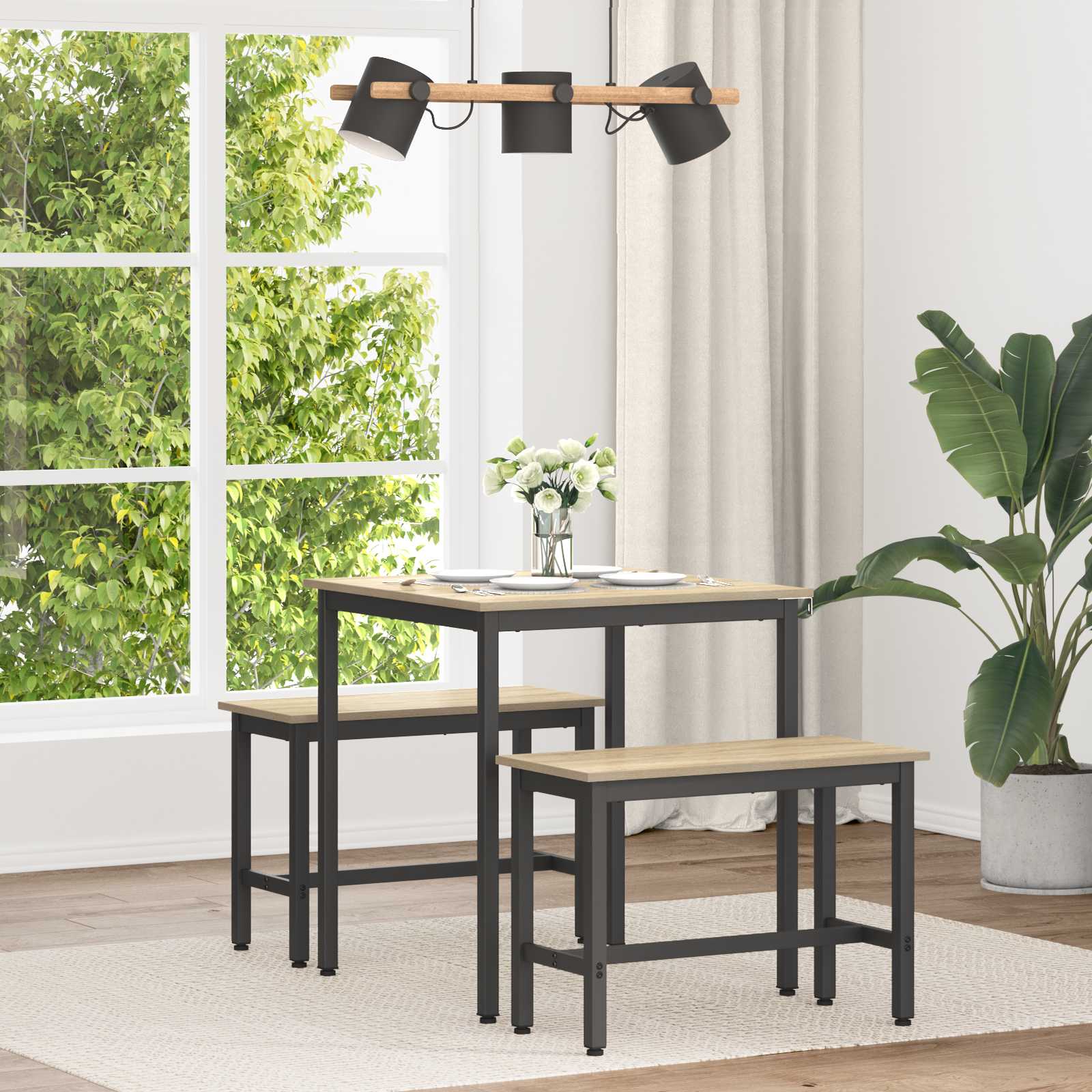 Τραπεζαρίες 70 x 70 x 75 cm ΜΕΤΑΛΛΟ - Pakobazaar