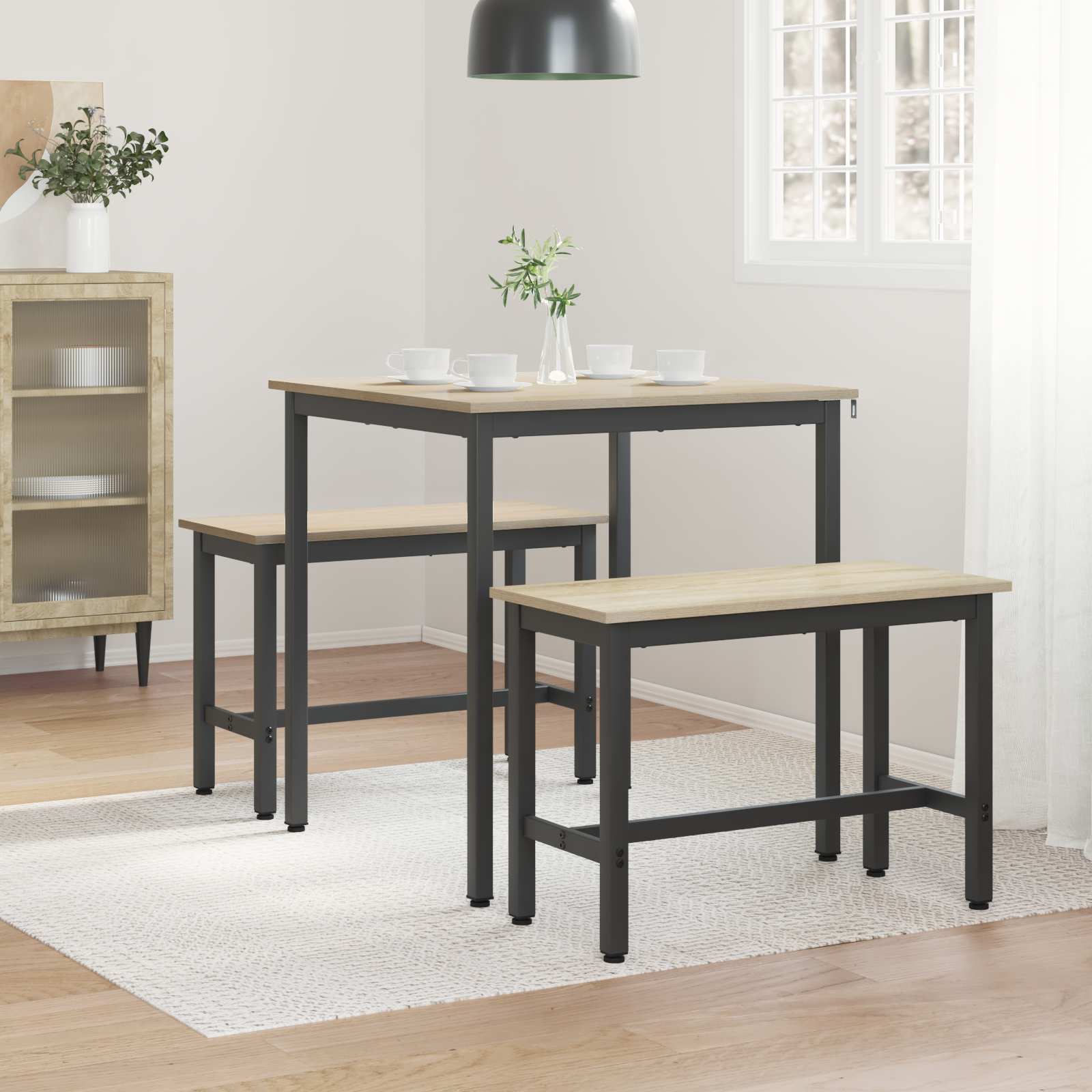 Τραπεζαρίες 70 x 70 x 75 cm ΜΕΤΑΛΛΟ - Pakobazaar