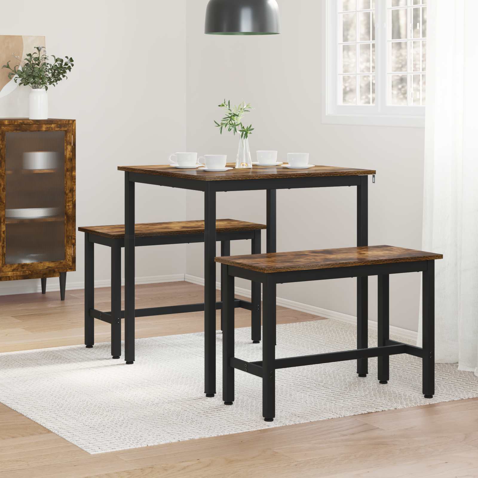 Τραπεζαρίες 70 x 70 x 75 cm ΜΕΤΑΛΛΟ τετράγωνο - Pakobazaar