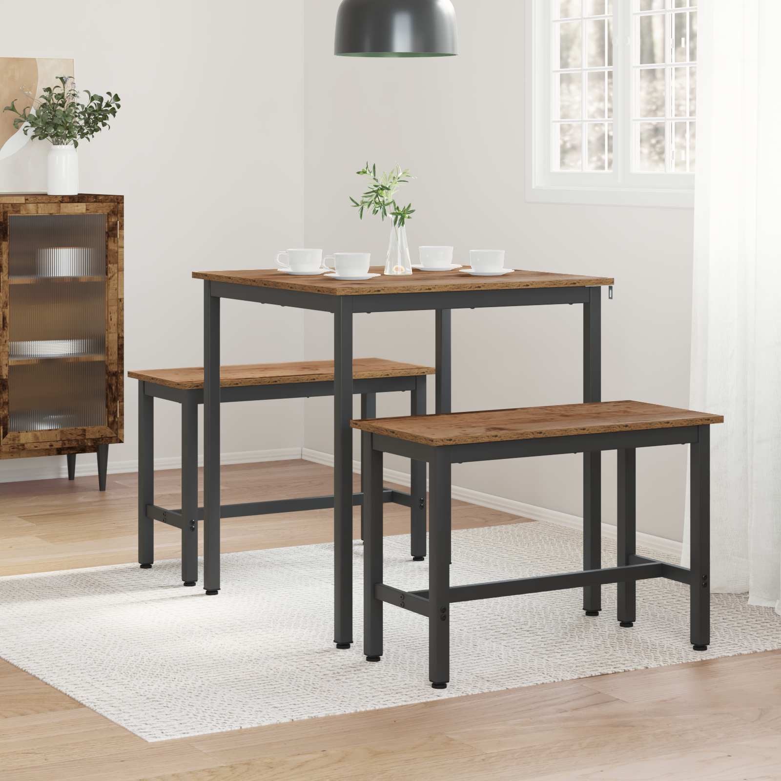 Τραπεζαρίες 70 x 70 x 75 cm ΜΕΤΑΛΛΟ - Pakobazaar