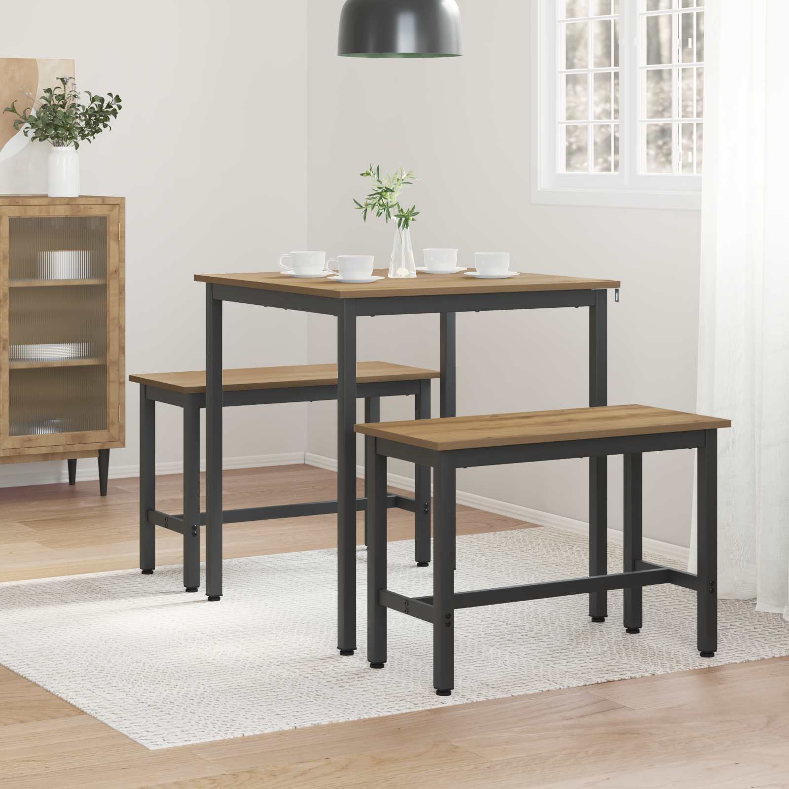 Τραπεζαρίες 70 x 70 x 75 cm ΜΕΤΑΛΛΟ - Pakobazaar