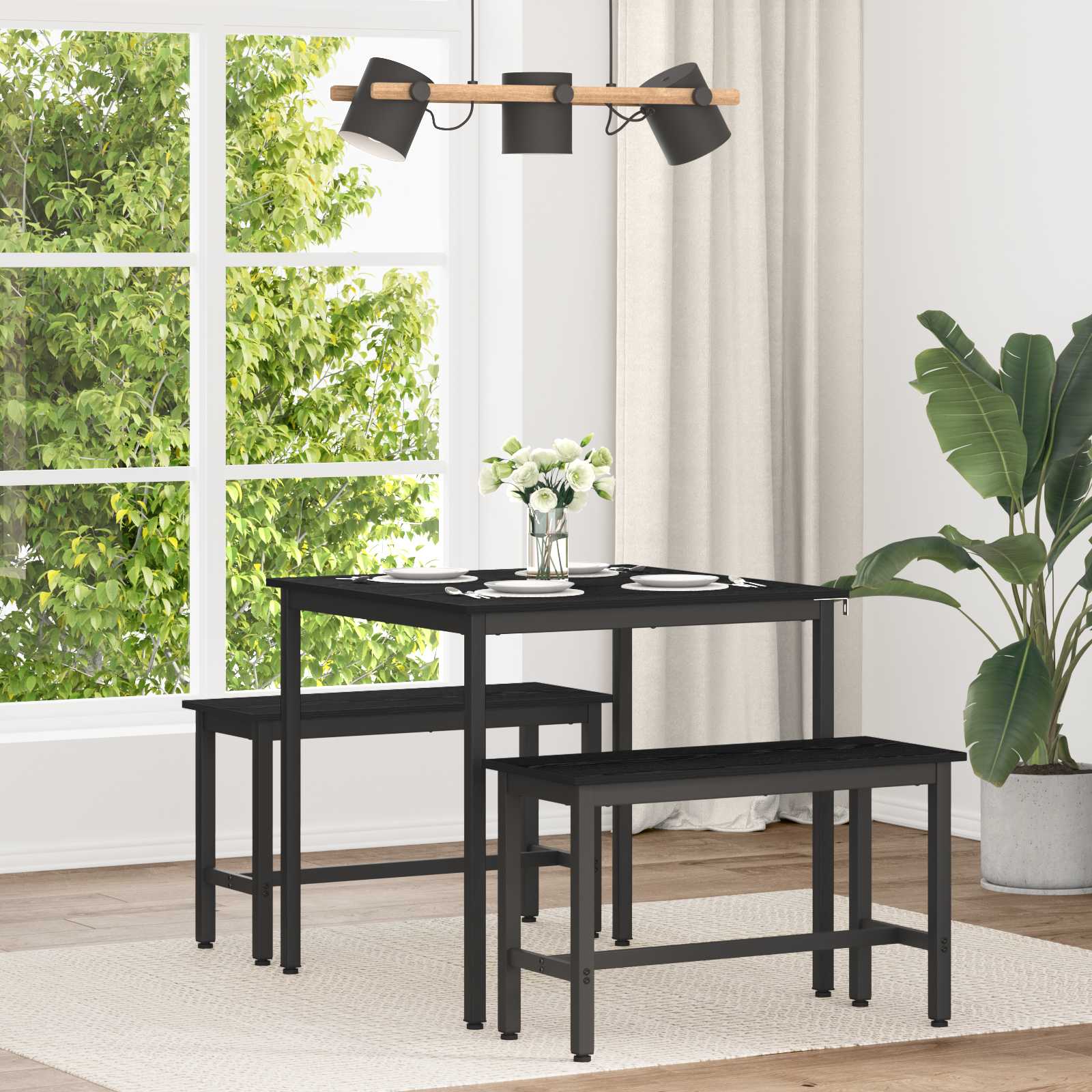 Τραπεζαρίες 80 x 80 x 75 cm ΜΕΤΑΛΛΟ - Pakobazaar