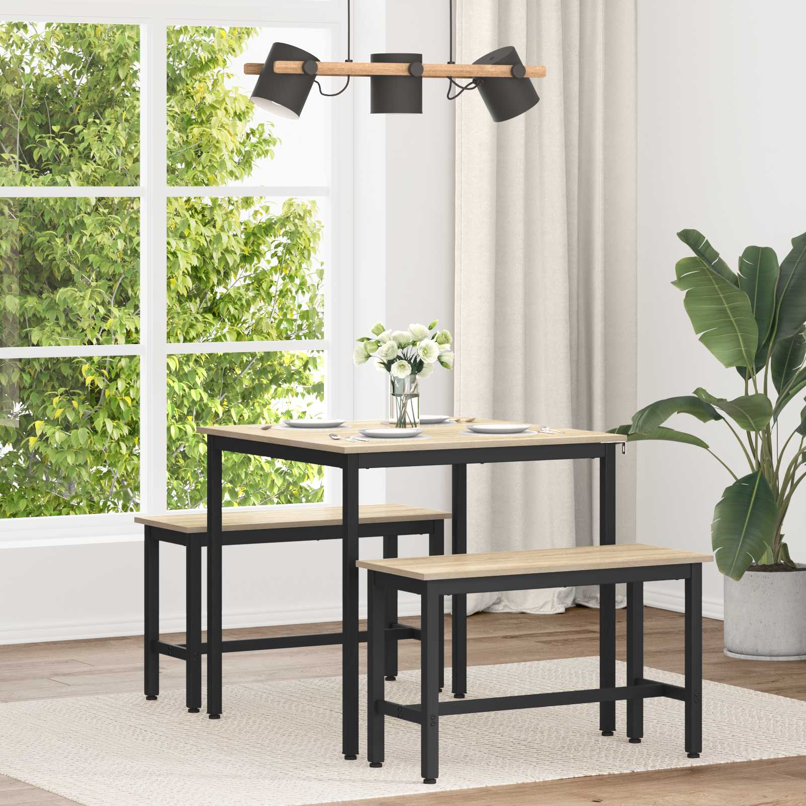 Τραπεζαρίες 80 x 80 x 75 cm ΜΕΤΑΛΛΟ - Pakobazaar