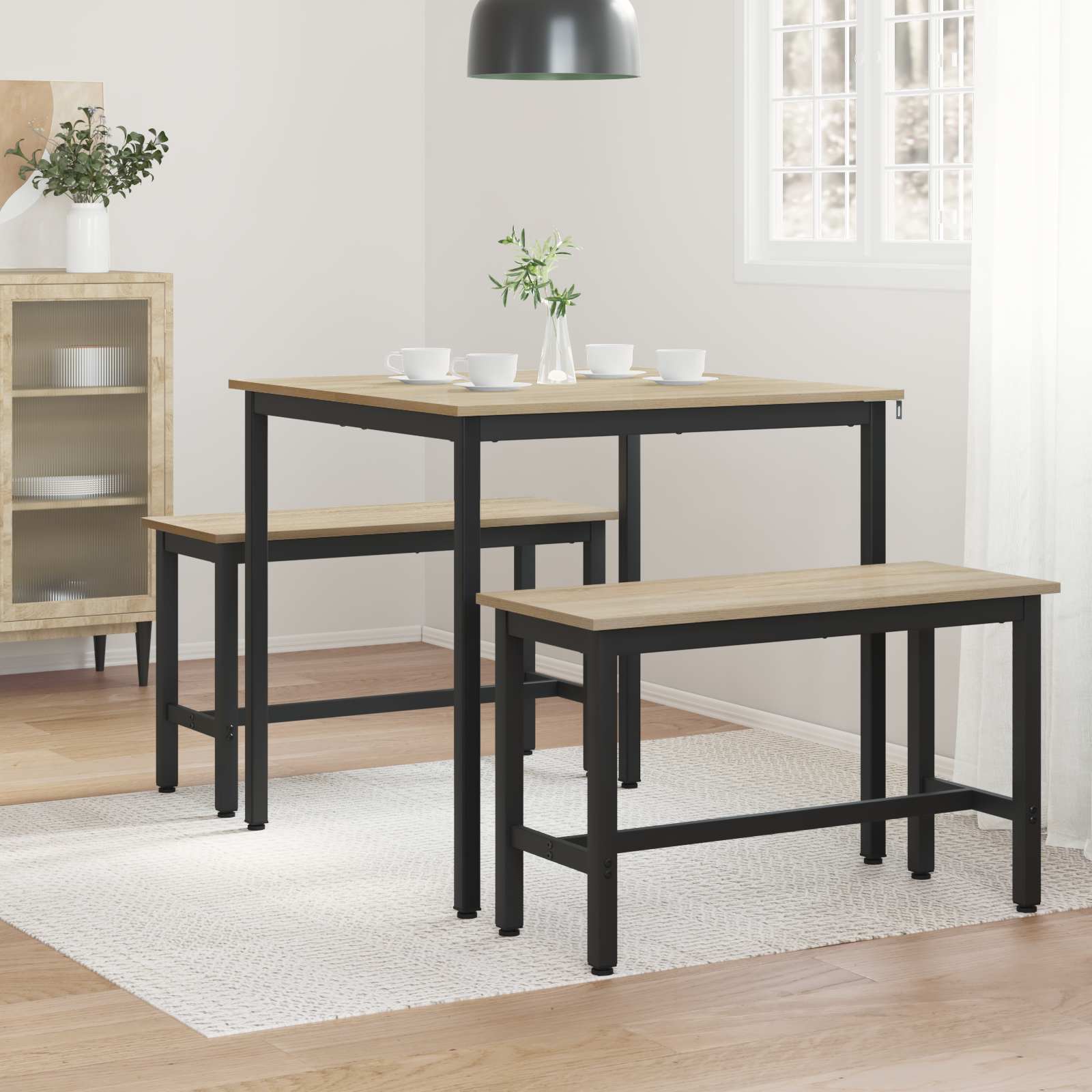Τραπεζαρίες 80 x 80 x 75 cm ΜΕΤΑΛΛΟ - Pakobazaar