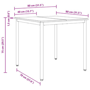 Τραπεζαρίες 80 x 80 x 75 cm ΜΕΤΑΛΛΟ - Pakobazaar