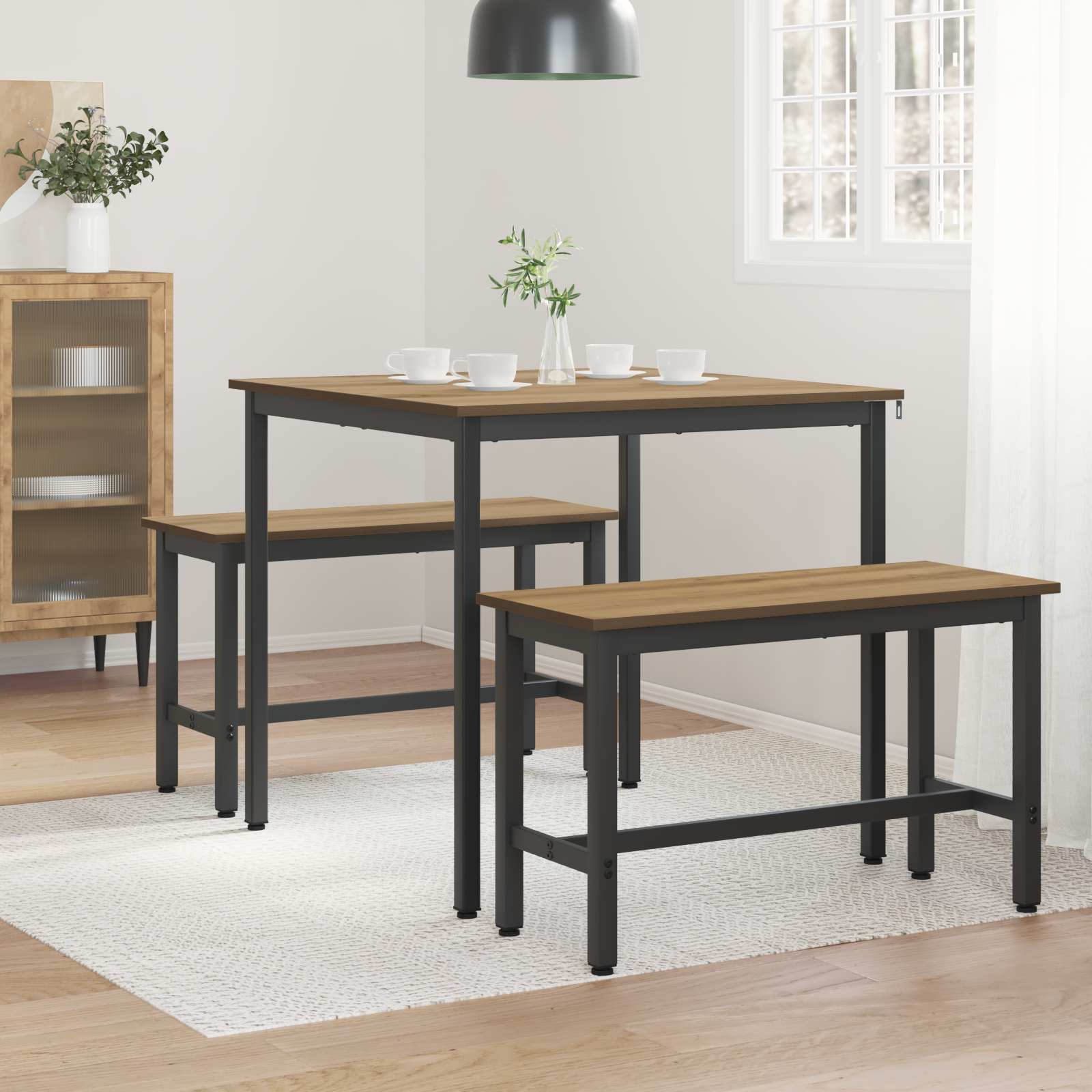 Τραπεζαρίες 80 x 80 x 75 cm ΜΕΤΑΛΛΟ - Pakobazaar