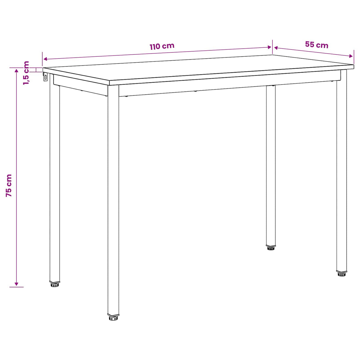 Τραπεζαρίες 110 x 55 x 75 cm Επεξεργασμένο Ξύλο Artisan Δρυς - Pakobazaar