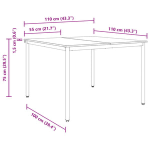 Τραπεζαρίες 110 x 110 x 75 cm Επεξεργασμένο Ξύλο Ορθογώνιος