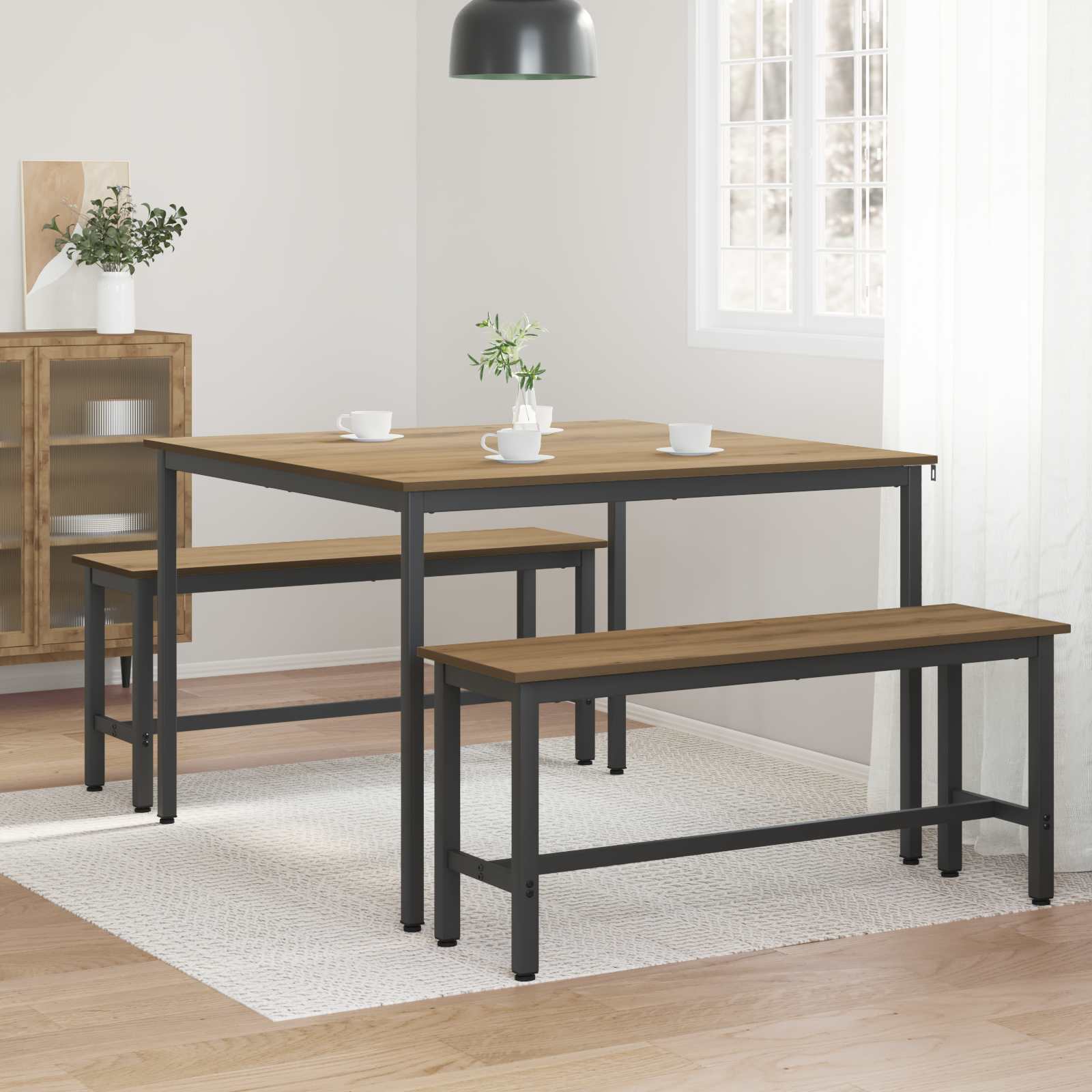 Τραπεζαρίες 110 x 110 x 75 cm ΜΕΤΑΛΛΟ Ορθογώνιος
