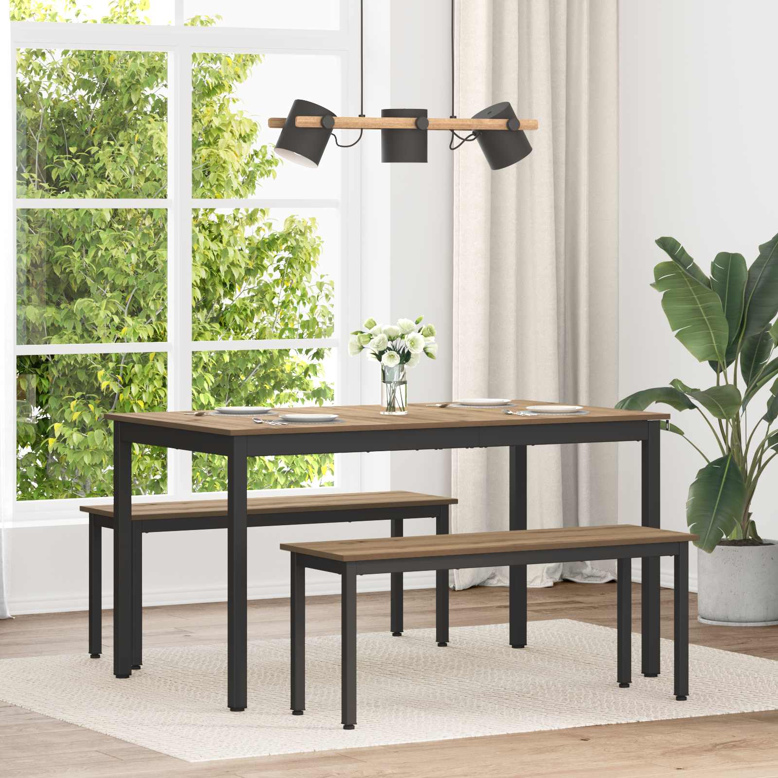 Τραπεζαρίες 140 x 80 x 75 cm ΜΕΤΑΛΛΟ