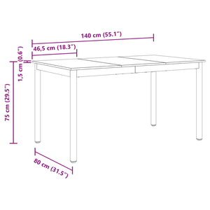Τραπεζαρίες 140 x 80 x 75 cm Επεξεργασμένο Ξύλο Artisan Δρυς