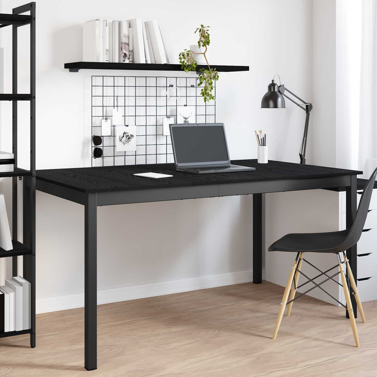 Τραπεζαρίες 150 x 90 x 75 cm Επεξεργασμένο Ξύλο Μαύρη Δρυς - Pakobazaar