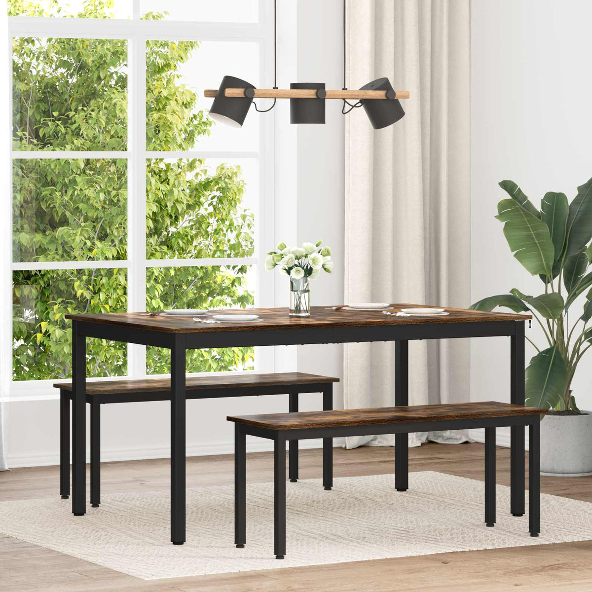 Τραπεζαρίες 150 x 90 x 75 cm Επεξεργασμένο Ξύλο Ορθογώνιος - Pakobazaar