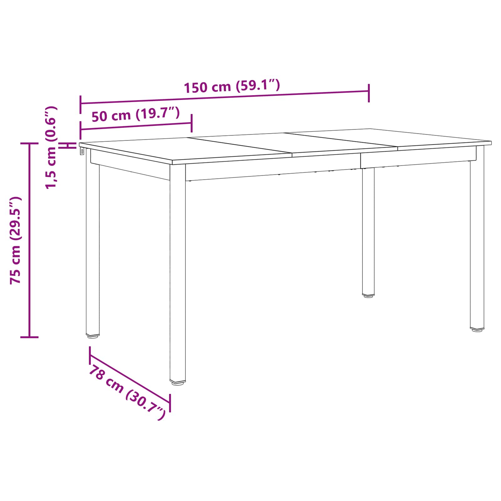 Τραπεζαρίες 150 x 78 x 75 εκ ΜΕΤΑΛΛΟ