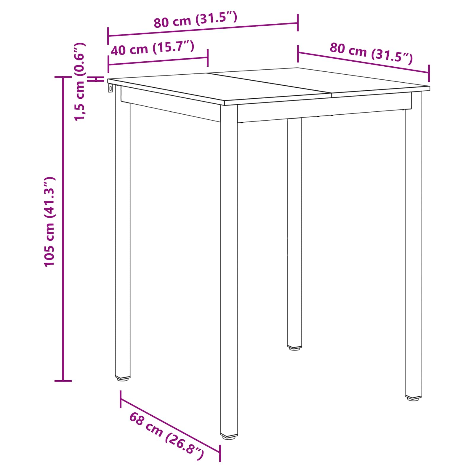 Υποστηρικτικό Τραπεζάκι Μπαρ Επεξεργασμένο ξύλο - Pakobazaar