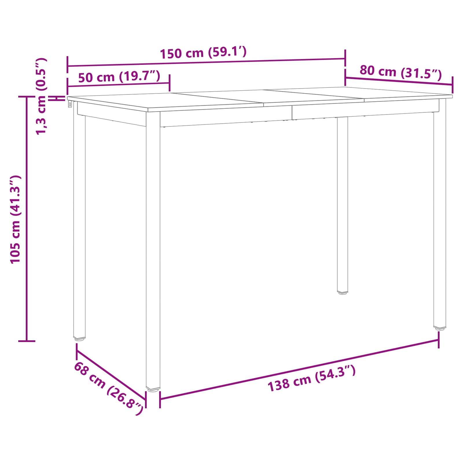 Υποστηρικτικό Τραπεζάκι Μπαρ Επεξεργασμένο ξύλο - Pakobazaar