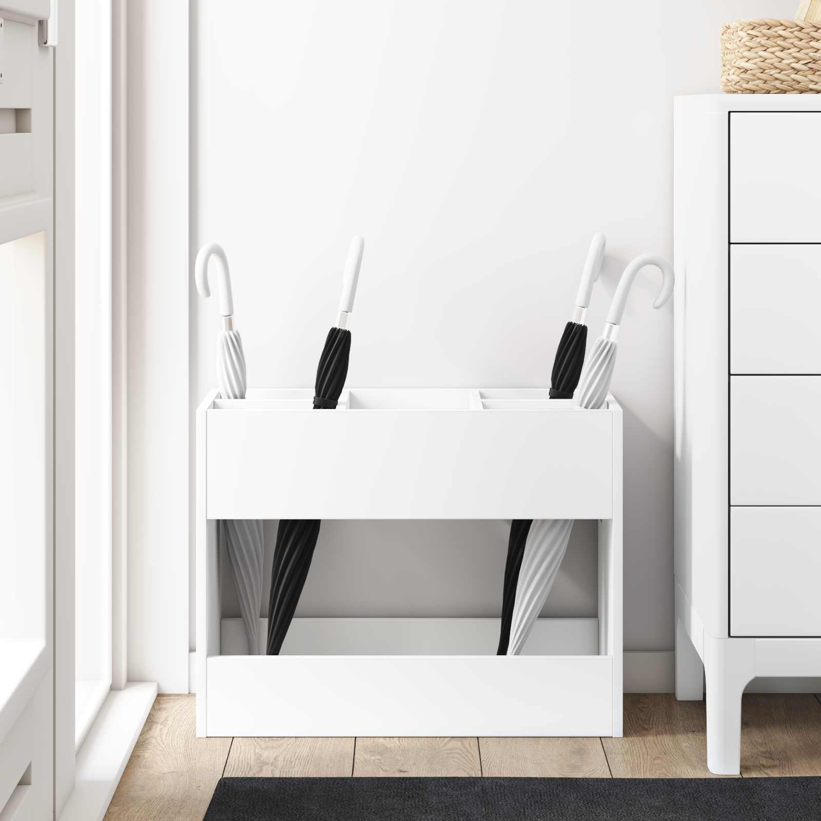 Σχέδιο & βάση αποθήκευσης με αποθήκευση Λευκό 65 x 24 x 50 εκ - Pakobazaar