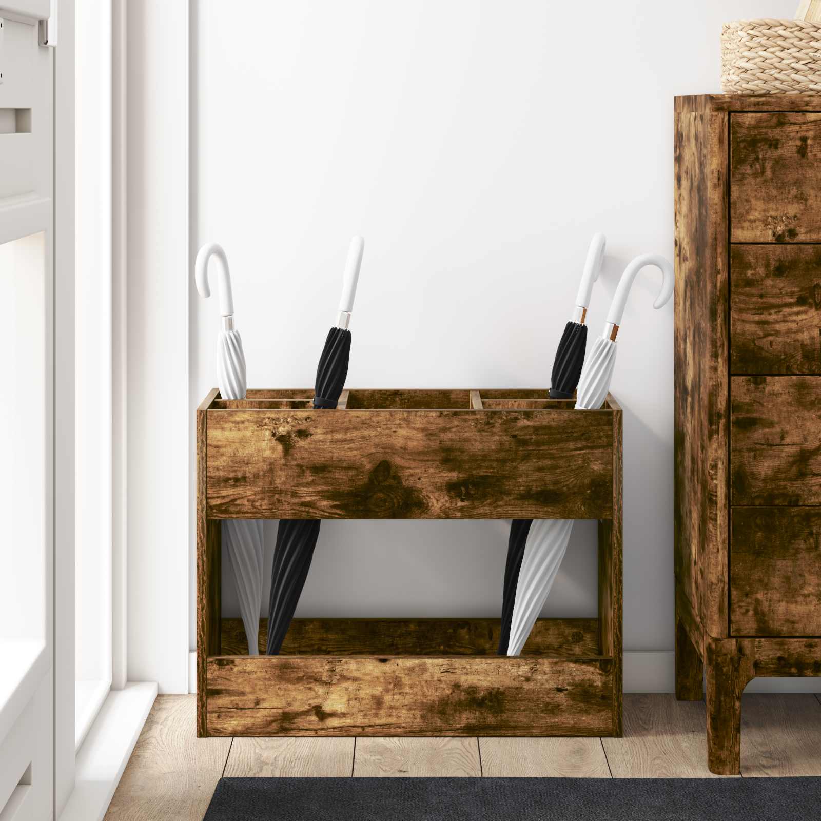 Σχέδιο & βάση αποθήκευσης Καπνιστό Δρύς 65 x 24 x 50 εκ