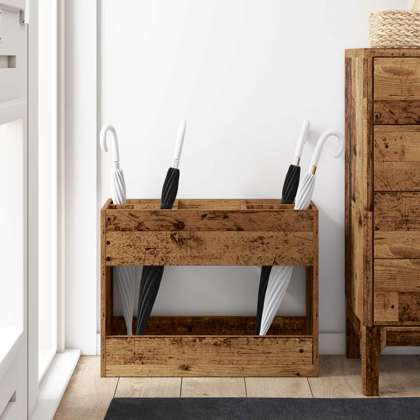 Σχέδιο & βάση αποθήκευσης Παλιό ξύλο 65 x 24 x 50 εκ