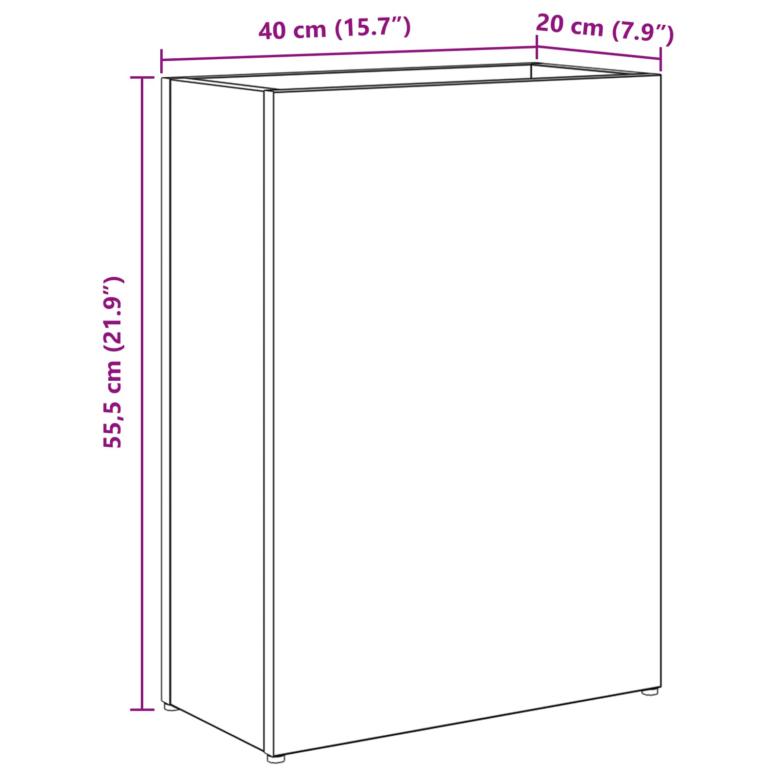 Σχέδιο & βάση αποθήκευσης Γκρίζο Σονομα 40 x 20 x 55,5 εκ