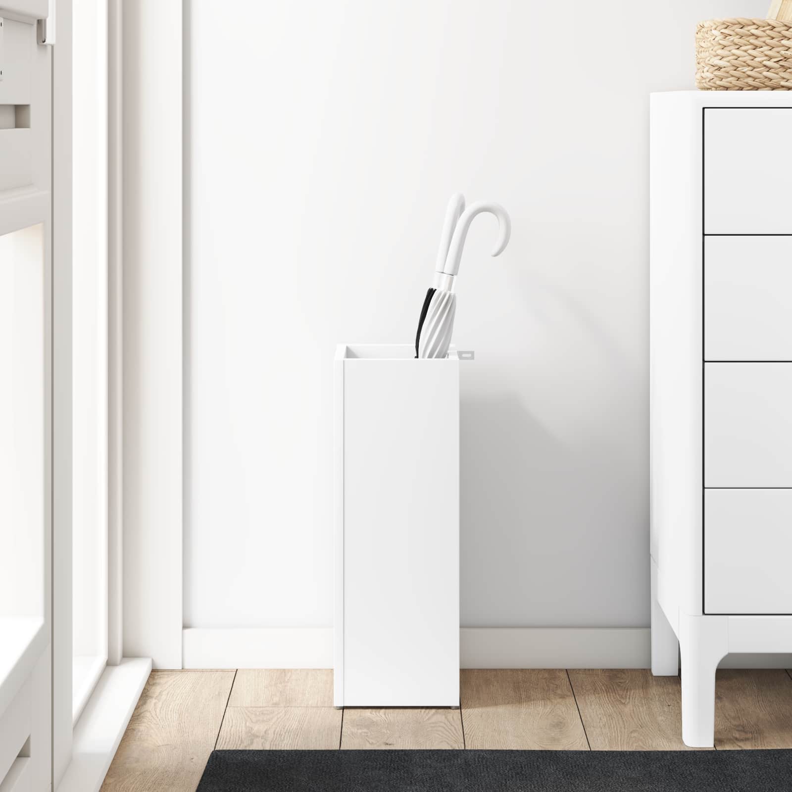 Σχέδιο & βάση αποθήκευσης με αποθήκευση Λευκό 20 x 20 x 55,5 εκ - Pakobazaar