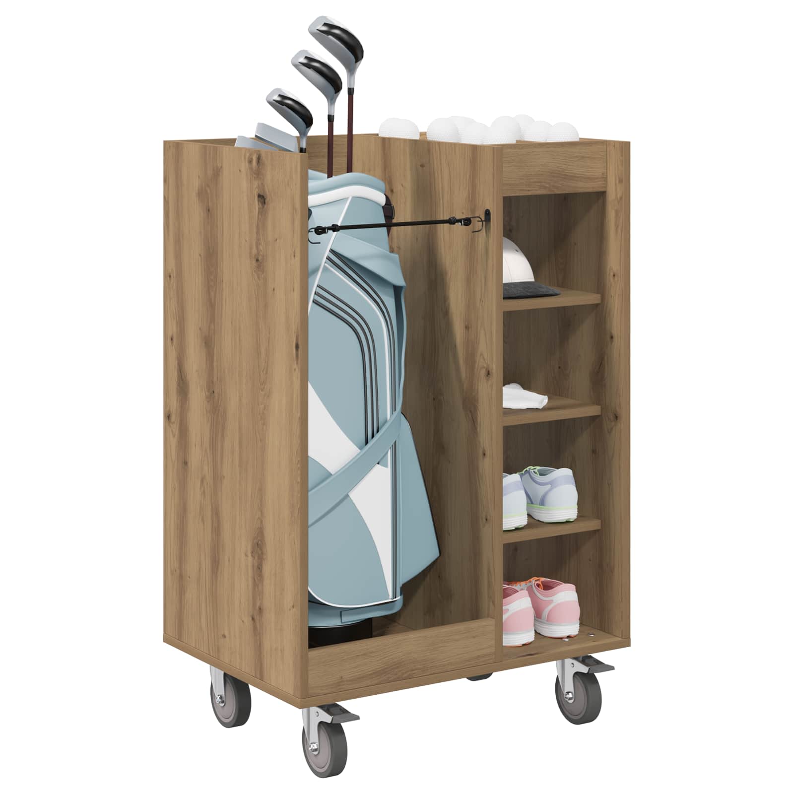 Ντουλάπι Γκολφ με τροχούς Μονόχρωμο Artisan Oak 65 x 45 x 98 εκ