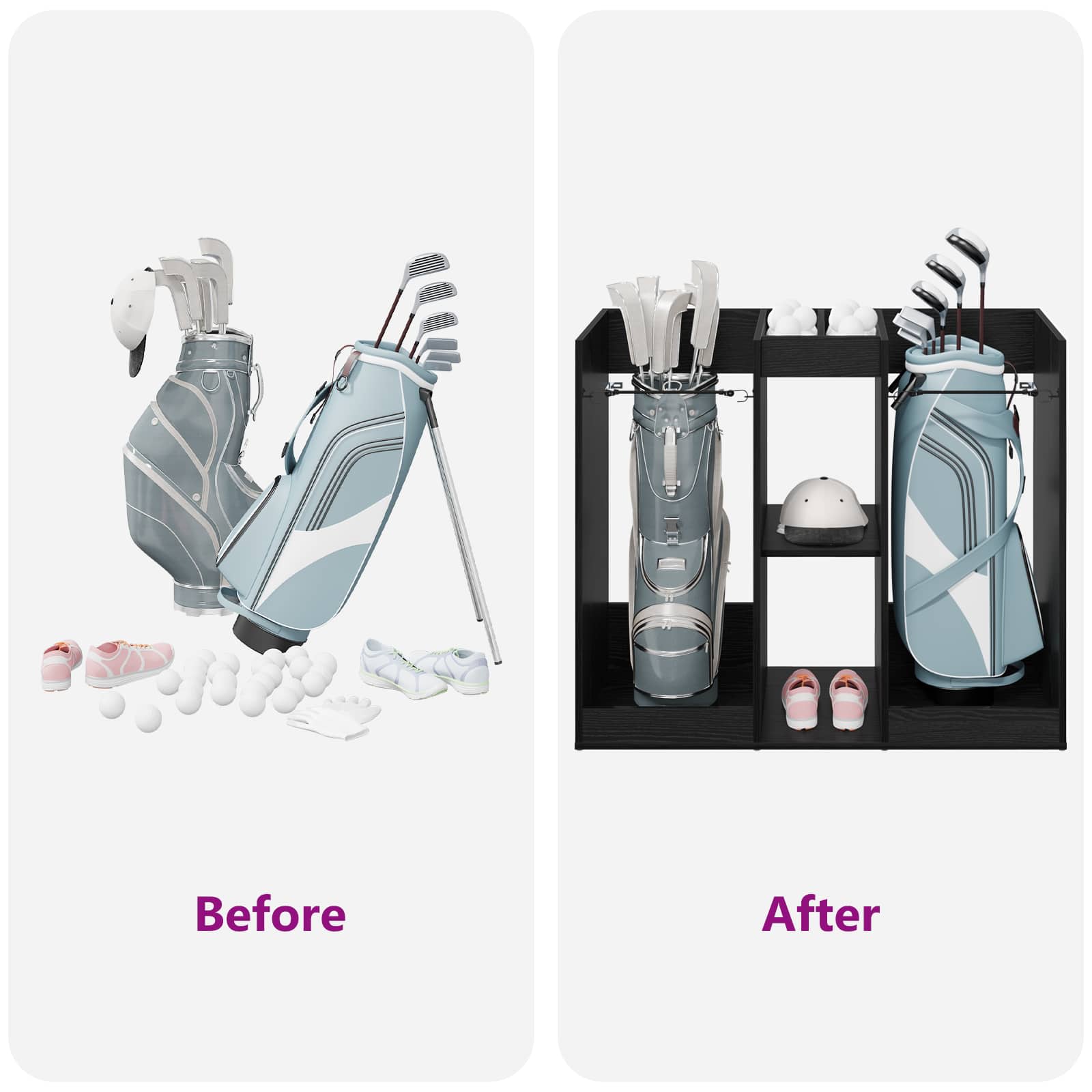 Ντουλάπι Γκολφ Μονόχρωμο Μαύρη Οξυά 102 x 45 x 85,5 εκ - Pakobazaar