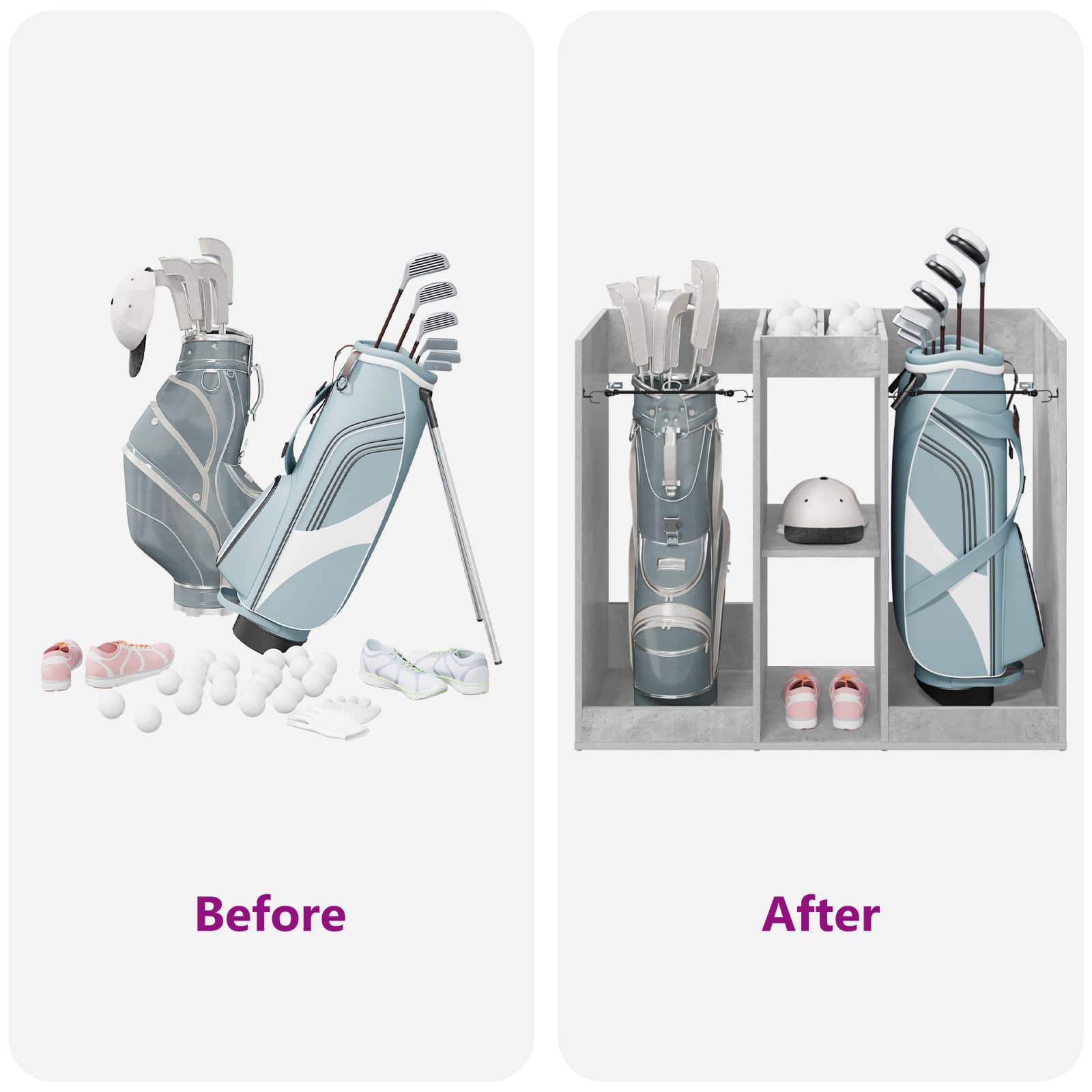 Ντουλάπι Γκολφ Μονόχρωμο Σκυρόδεμα Γκρι 102 x 45 x 85,5 εκ