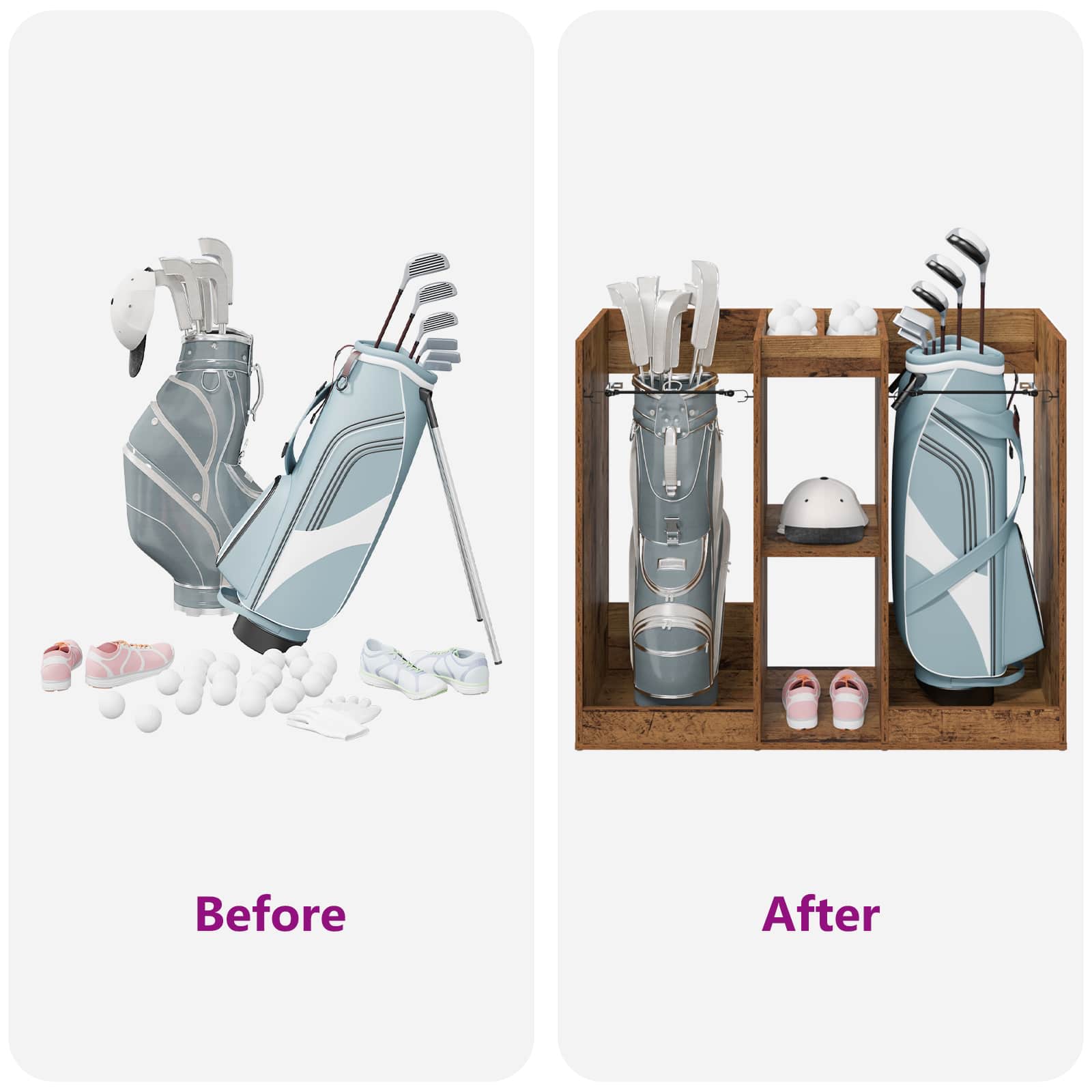 Ντουλάπι Γκολφ Μονόχρωμο Παλιό ξύλο 102 x 45 x 85,5 εκ