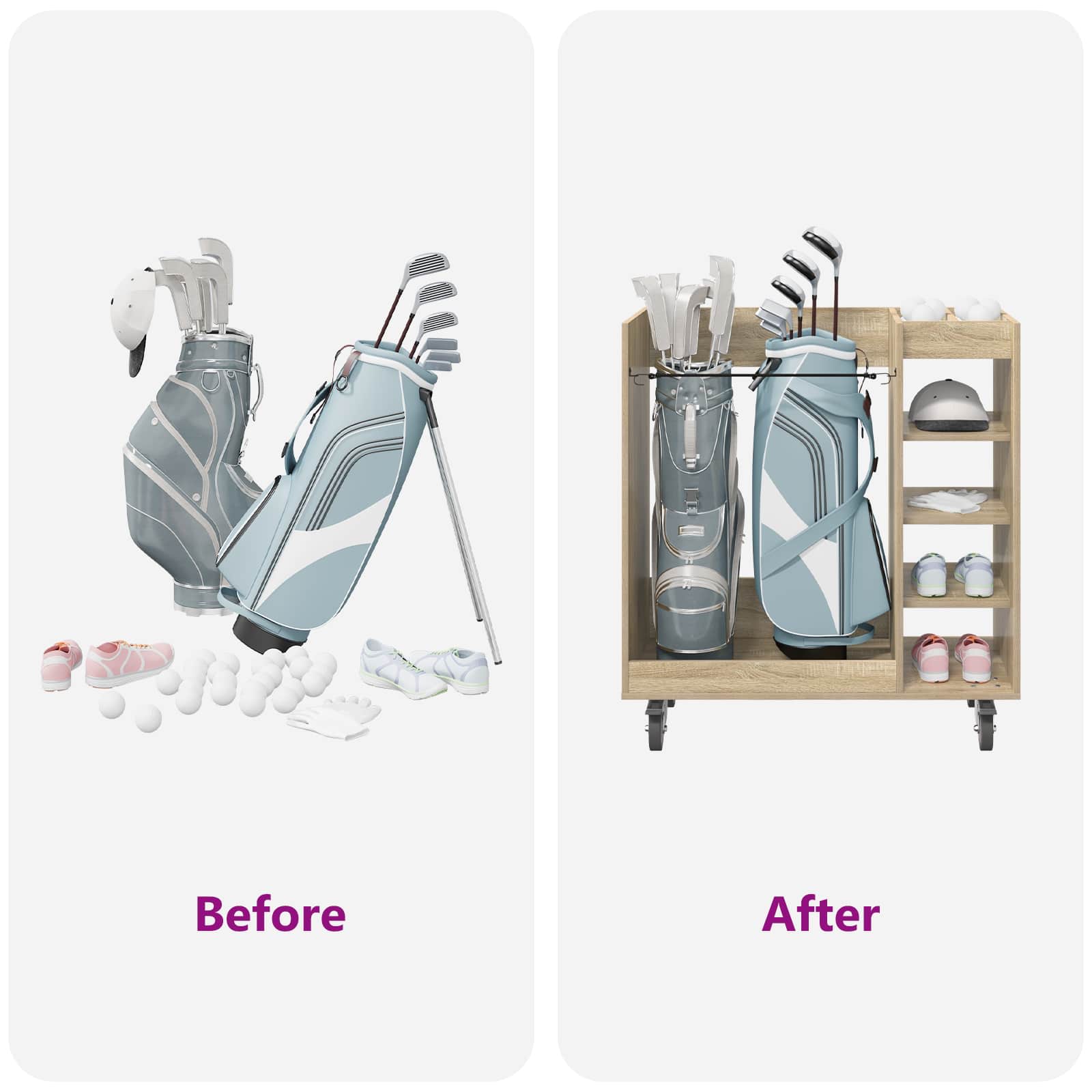 Ντουλάπι Γκολφ με τροχούς Μονόχρωμο Δρύς Sonoma 90 x 45 x 98 εκ