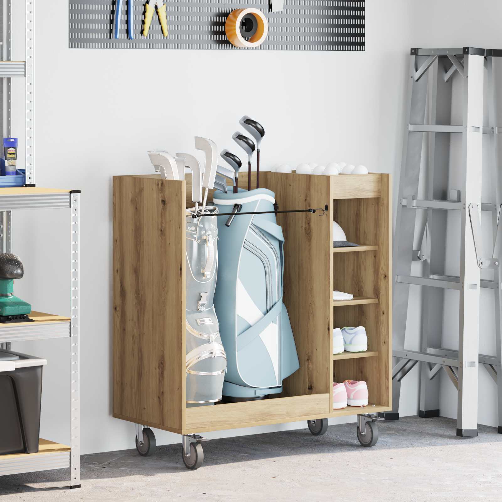 Ντουλάπι Γκολφ με τροχούς Μονόχρωμο Artisan Oak 90 x 45 x 98 εκ - Pakobazaar