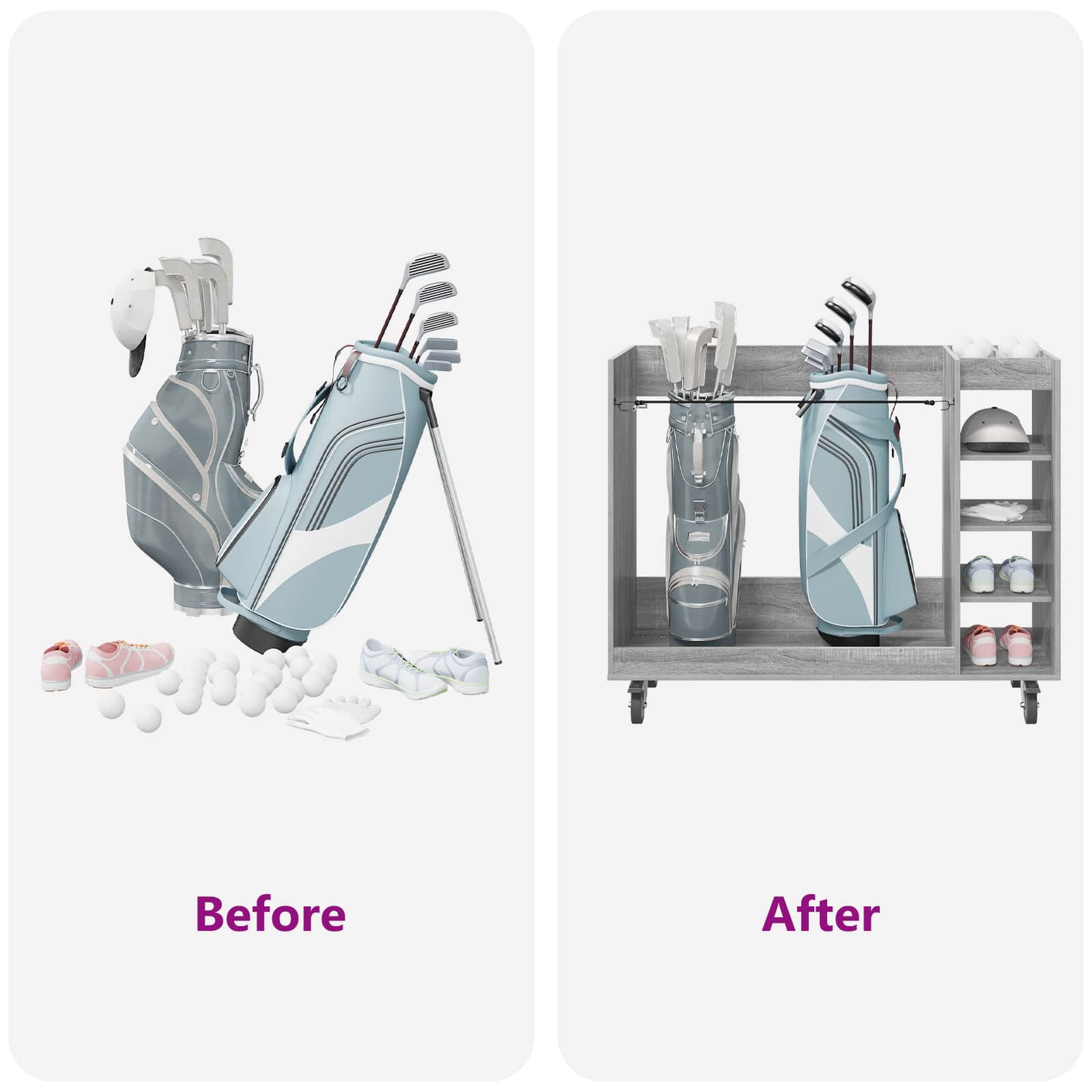 Ντουλάπι Γκολφ με τροχούς Γκρίζο Σονομα 120 x 45 x 98 εκ