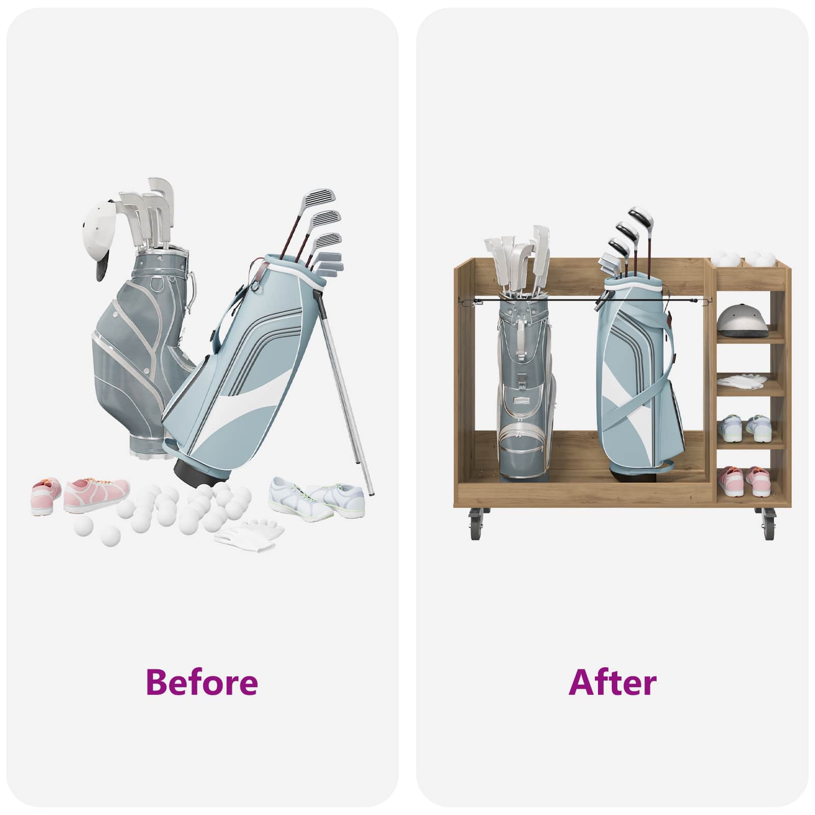 Ντουλάπι Γκολφ με τροχούς Artisan Oak 120 x 45 x 98 εκ - Pakobazaar