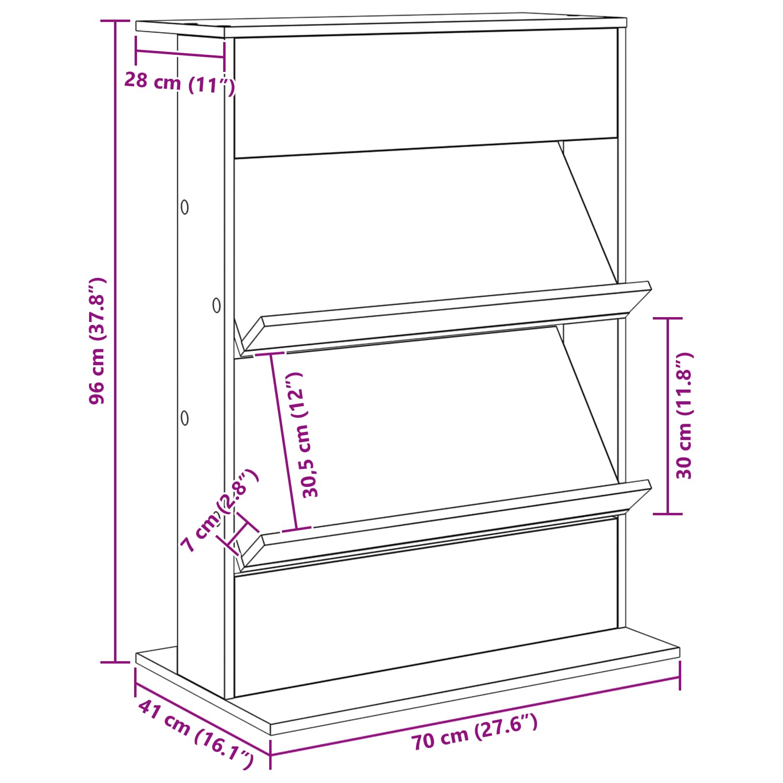 Ράφι Περιοδικών Artisan Oak 70 x 41 x 96 εκ. Επεξεργασμένο ξύλο - Pakobazaar