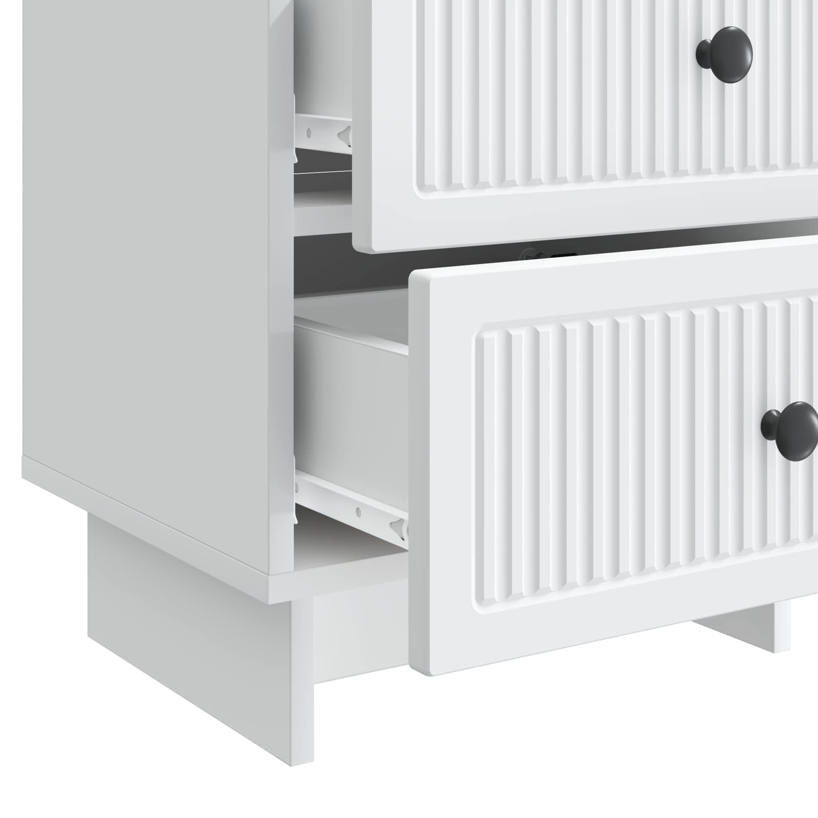 Κομοδίνο 2 pcs Λευκό 43 x 34,5 x 47,5 εκ Επεξεργασμένο Ξύλο - Pakobazaar
