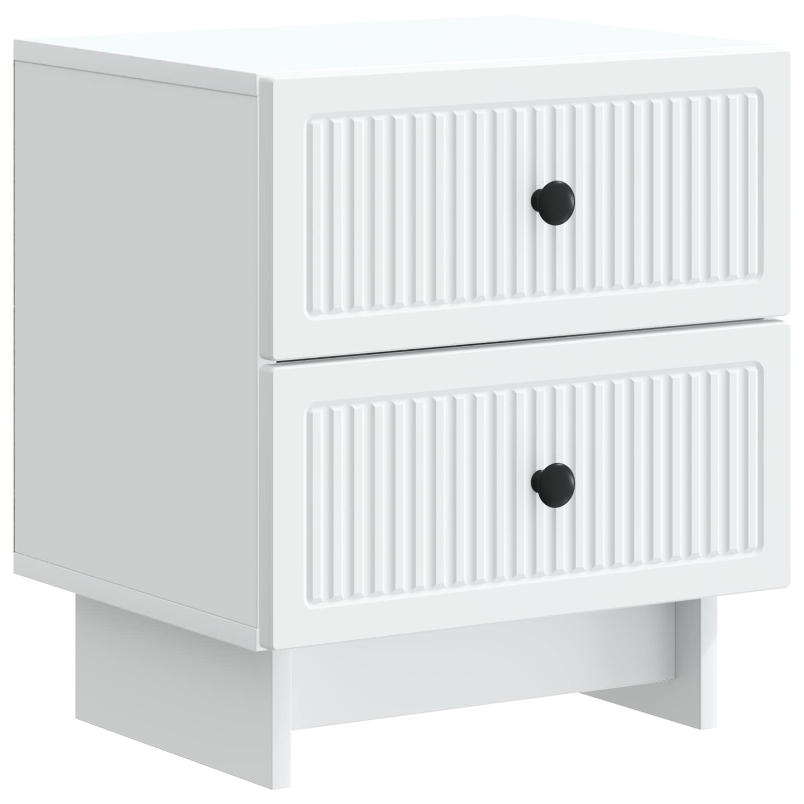 Κομοδίνο 2 pcs Λευκό 43 x 34,5 x 47,5 εκ Επεξεργασμένο Ξύλο - Pakobazaar