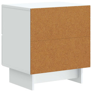 Κομοδίνο 2 pcs Λευκό 43 x 34,5 x 47,5 εκ Επεξεργασμένο Ξύλο - Pakobazaar