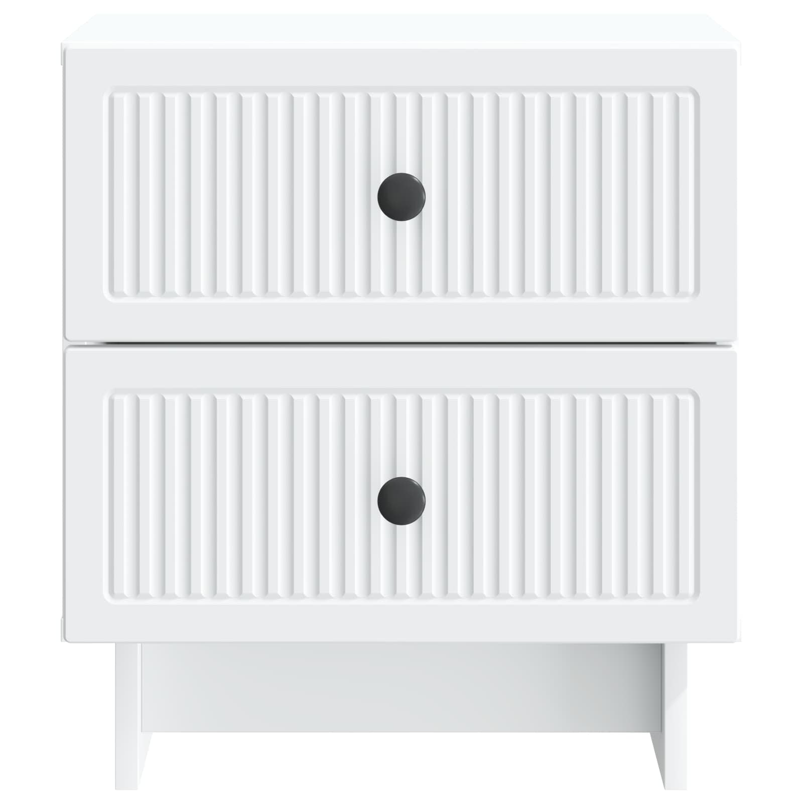 Κομοδίνο 2 pcs Λευκό 43 x 34,5 x 47,5 εκ Επεξεργασμένο Ξύλο - Pakobazaar
