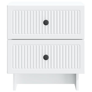 Κομοδίνο 2 pcs Λευκό 43 x 34,5 x 47,5 εκ Επεξεργασμένο Ξύλο - Pakobazaar