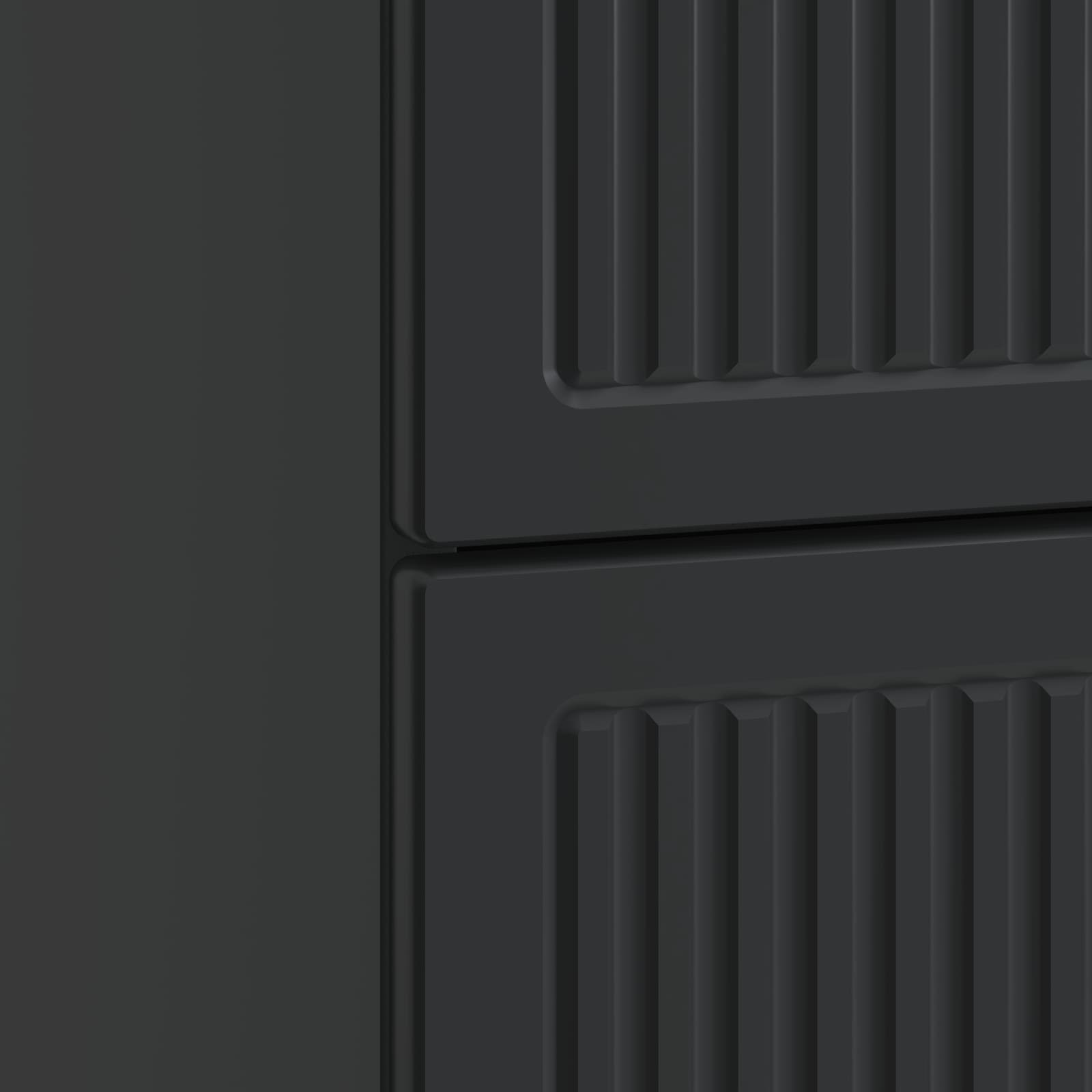 Κομοδίνο 2 pcs Μαύρο 43 x 34,5 x 47,5 εκ Επεξεργασμένο Ξύλο - Pakobazaar