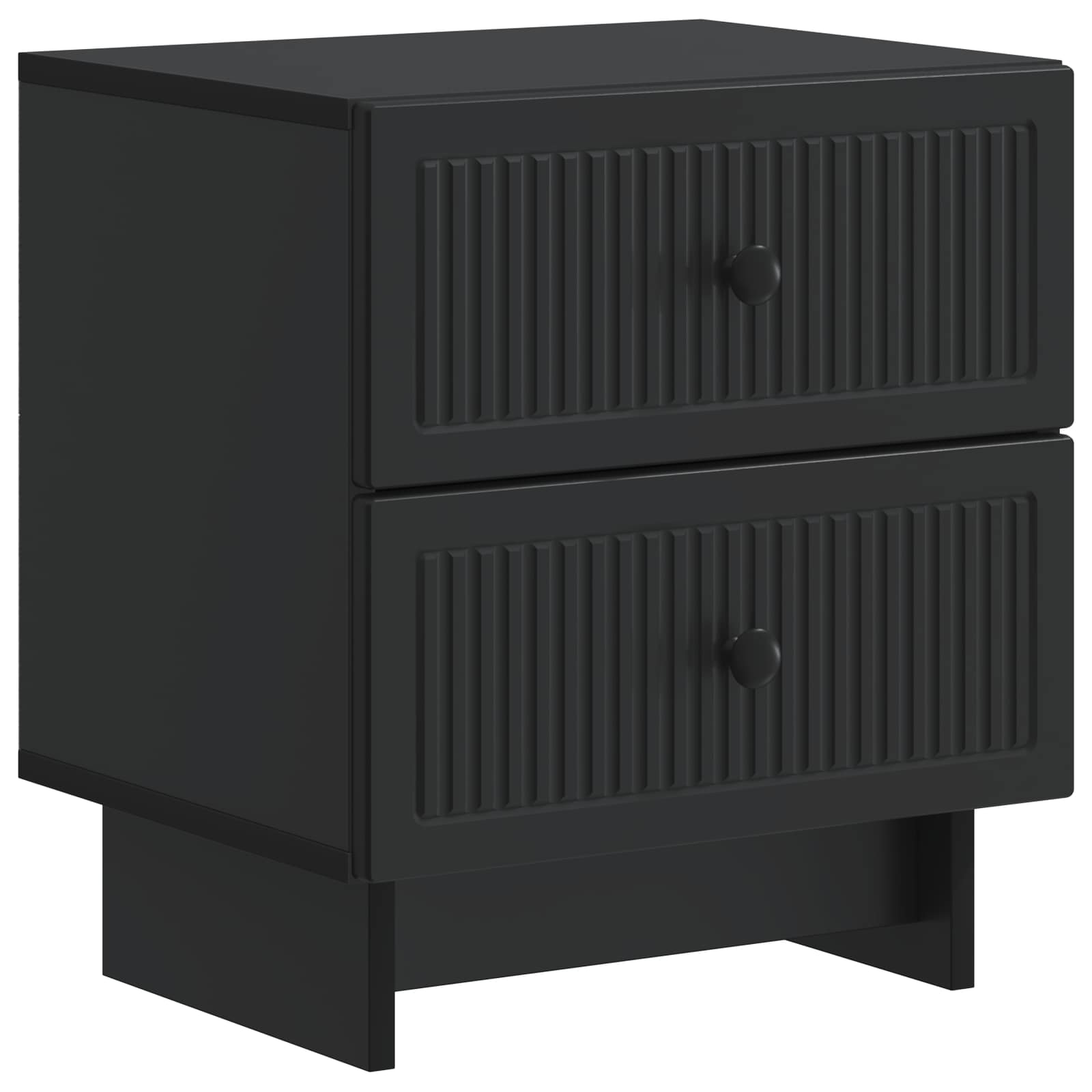 Κομοδίνο 2 pcs Μαύρο 43 x 34,5 x 47,5 εκ Επεξεργασμένο Ξύλο - Pakobazaar