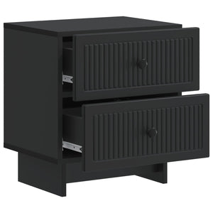 Κομοδίνο 2 pcs Μαύρο 43 x 34,5 x 47,5 εκ Επεξεργασμένο Ξύλο - Pakobazaar