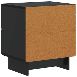 Κομοδίνο 2 pcs Μαύρο 43 x 34,5 x 47,5 εκ Επεξεργασμένο Ξύλο - Pakobazaar