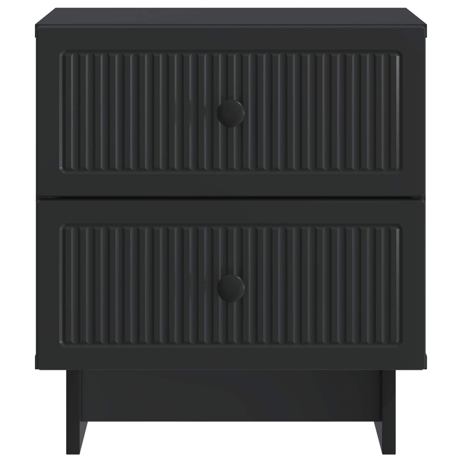 Κομοδίνο 2 pcs Μαύρο 43 x 34,5 x 47,5 εκ Επεξεργασμένο Ξύλο - Pakobazaar