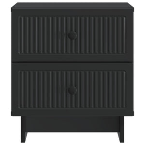 Κομοδίνο 2 pcs Μαύρο 43 x 34,5 x 47,5 εκ Επεξεργασμένο Ξύλο - Pakobazaar