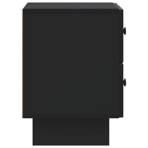 Κομοδίνο 2 pcs Μαύρο 43 x 34,5 x 47,5 εκ Επεξεργασμένο Ξύλο - Pakobazaar